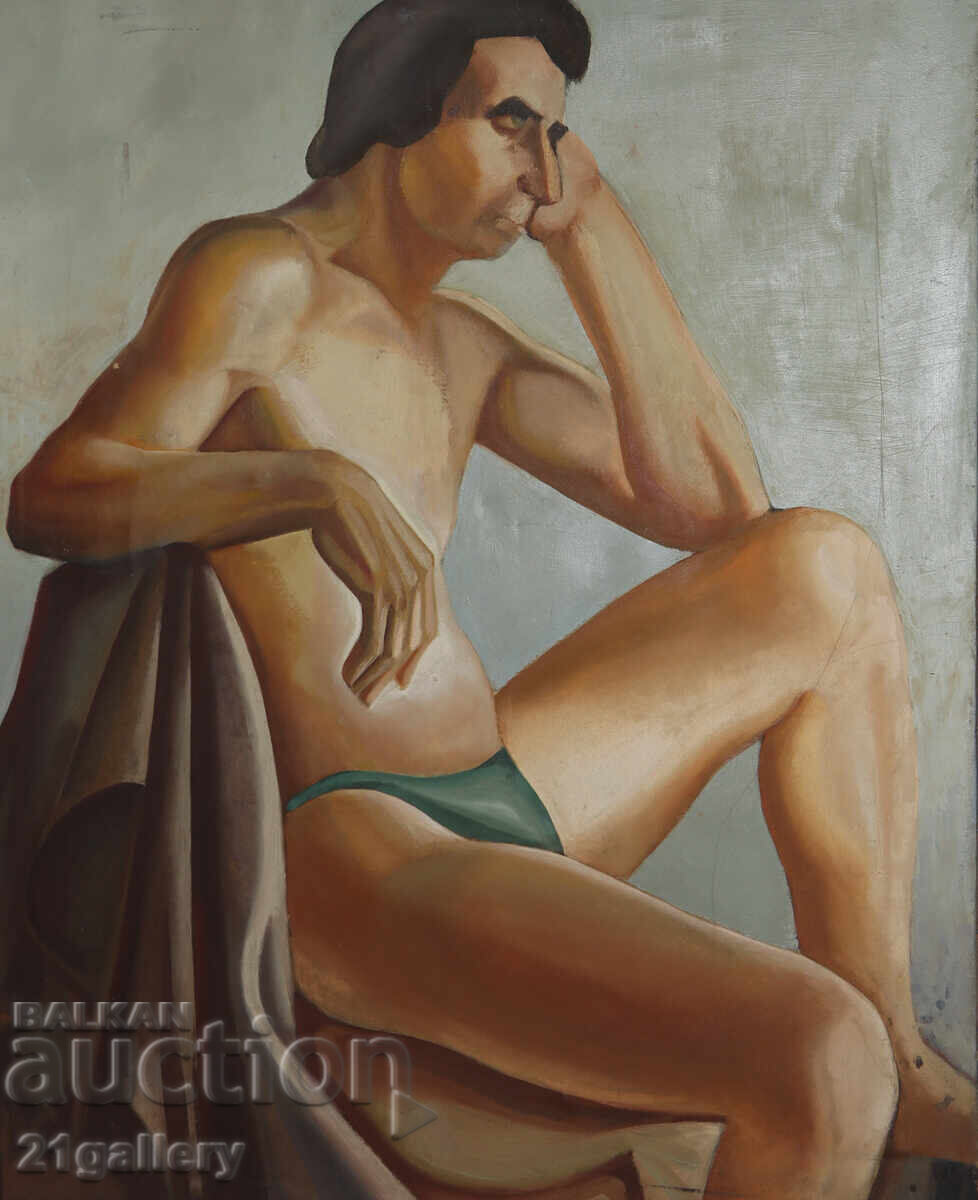Licitație Pictură în ulei portret, nud