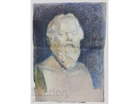 Παλιό σχέδιο του Σωκράτη με παστέλ 70x50 εκ. (3.5)