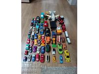 Lot of plastic and metal toy cars