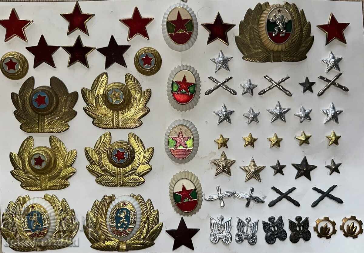 LOT KOKARDI, MONOGRAMI, PETOLŬCHKI, ZVEZDI — 54 broya