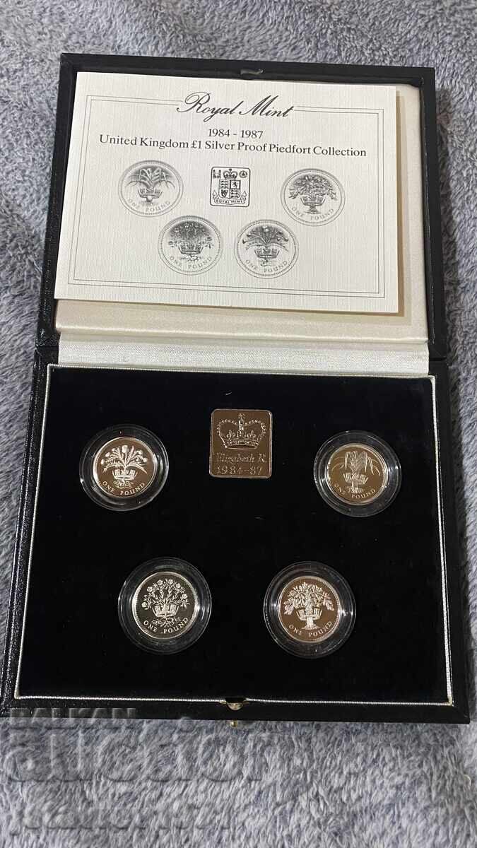 4-piece proof coin set with plaque