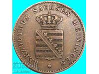 Saxe-Meiningen 2 pfennig 1865 Germania - destul de rar