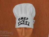 Bonetă de bucătar Chef del Amor nouă cu etichetă 62 cm