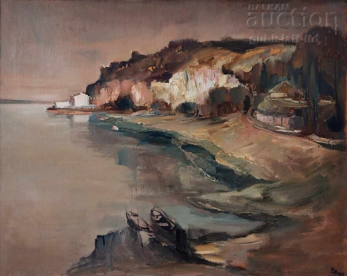 Tablou "Lângă hanul Prista", 1984, pictor V. Angelov (1943-2022) cu preț € 1200.00 | 2347.00 BGN