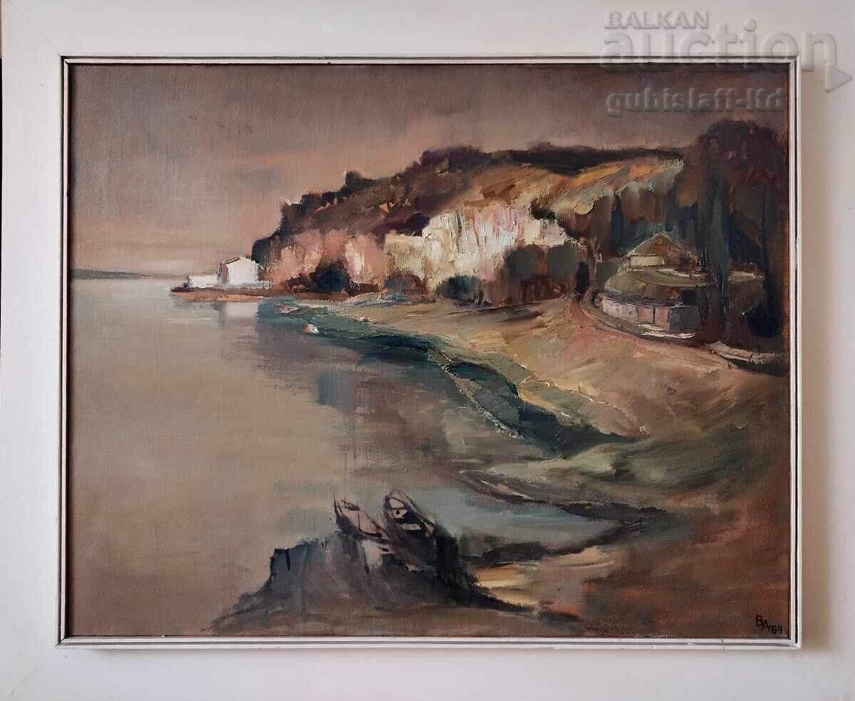 Tablou "Lângă hanul Prista", 1984, pictor V. Angelov (1943-2022)
