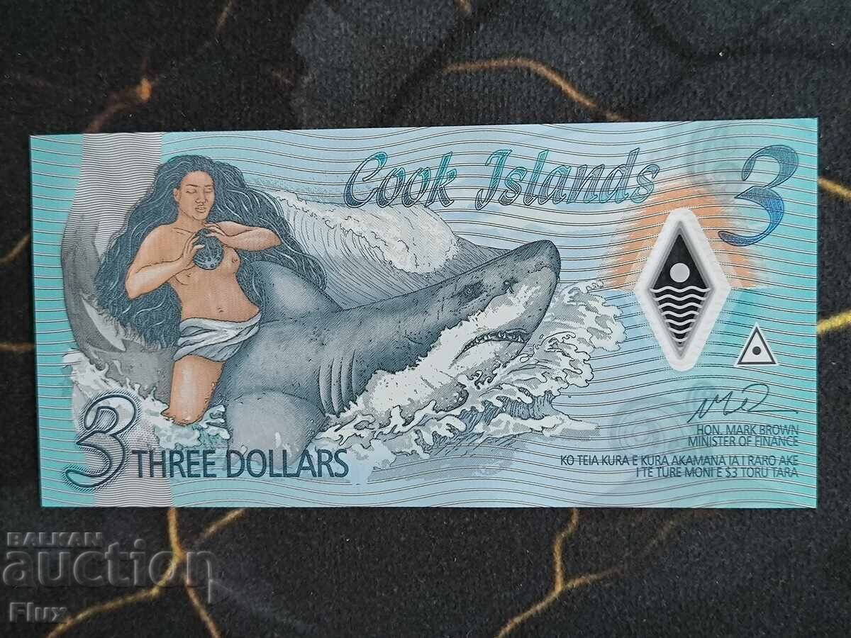 Bancnotă - Insulele Cook - 3 dolari UNC | 2021