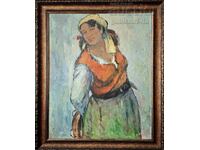 Картина "Циганка с дайре", худ. Д.Тодоров-Жарава (1901-1988)