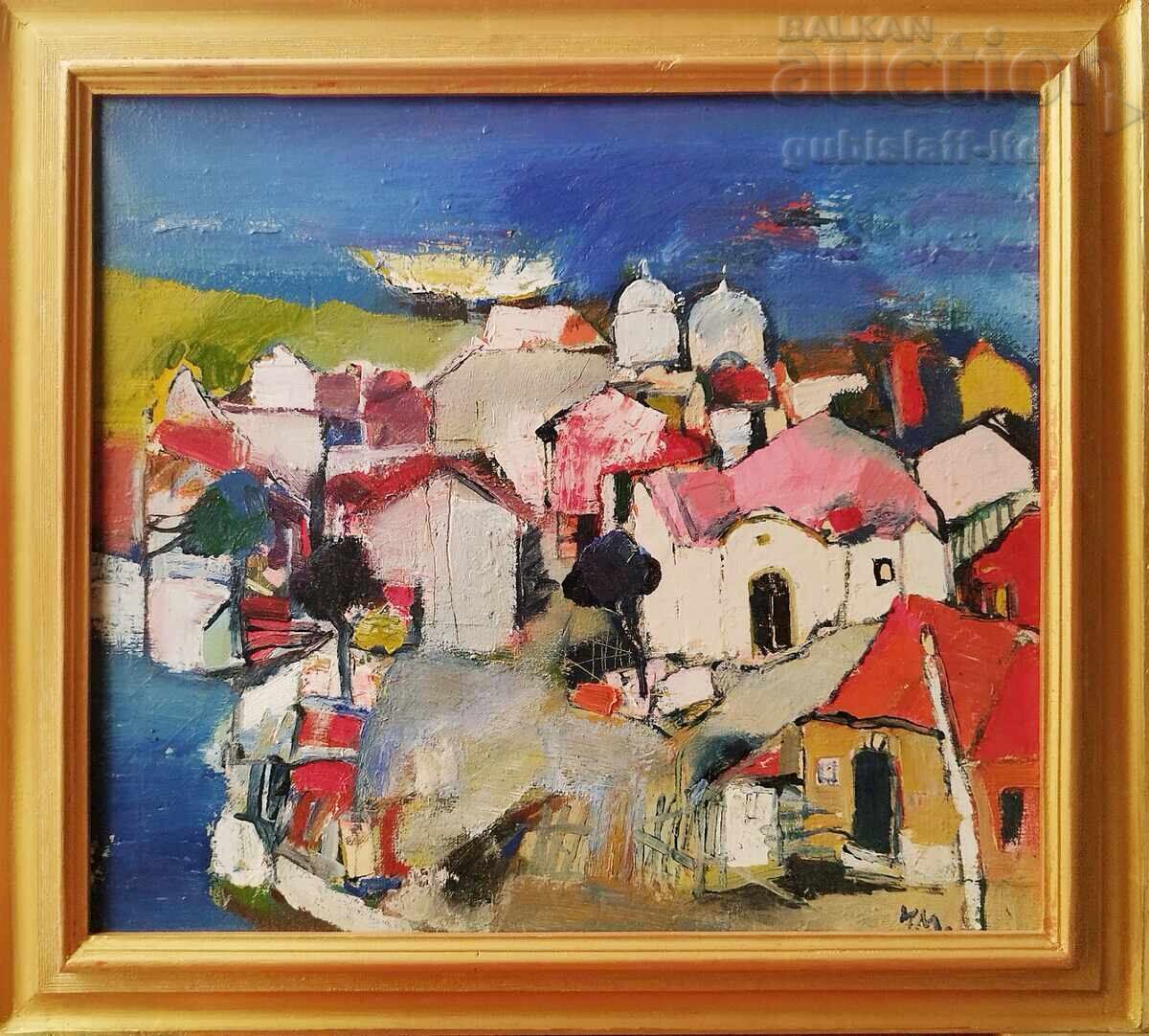 Πίνακας, τοπίο, 2016, ζωγρ. Ηλία Μίλκοφ (1927-2009)