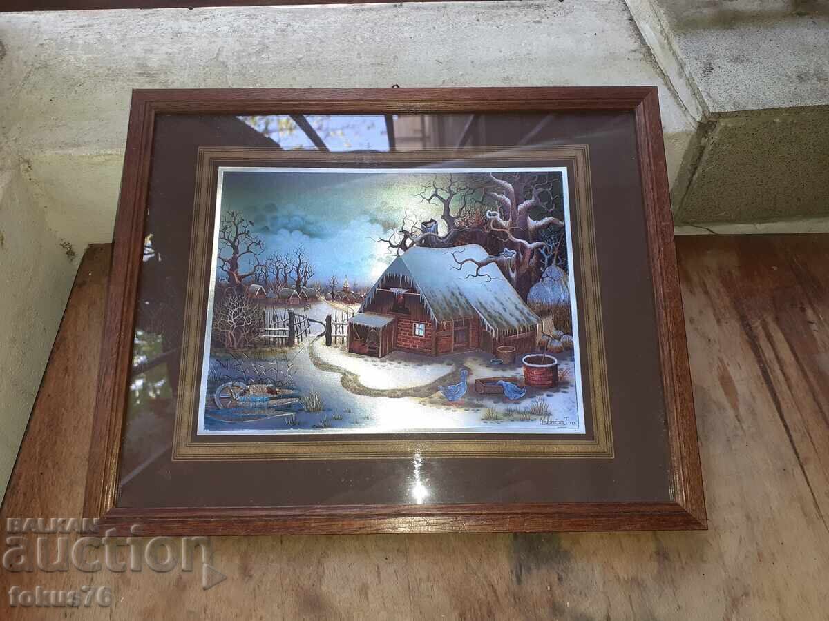 Painting "Winter in the Village" by Ivo Tsenkovchan 1979 - foil - 7