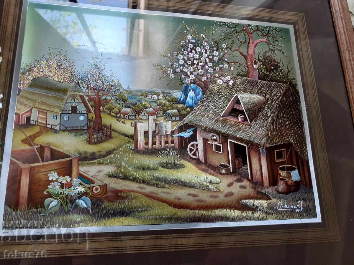 Licitație Tablou „Primăvară în sat” de Ivo Tsenkovchan, 1979, folie