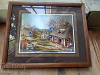 Painting "Spring in the Village" by Ivo Tsenkovchan 1979 foil