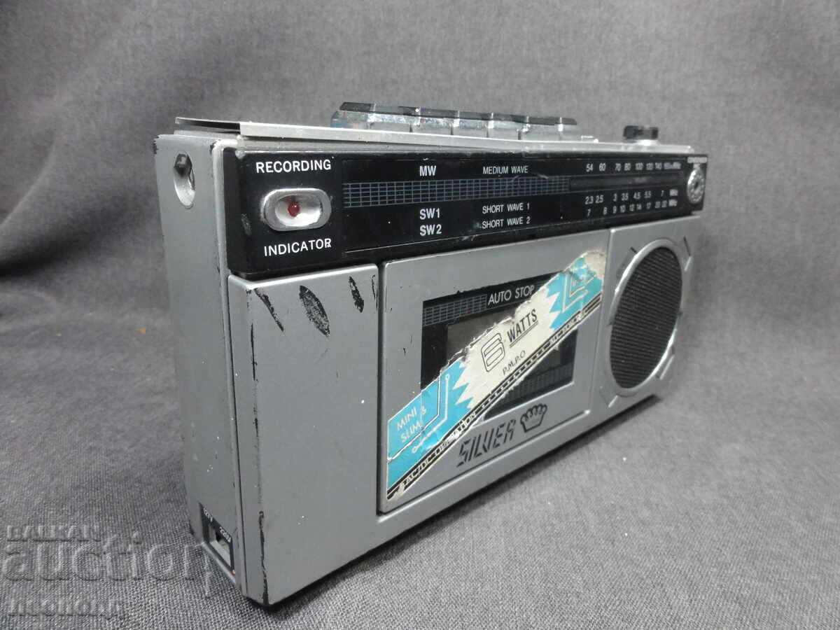 Δημοπρασία BZC STAR RETRO ΤΡΑΝΖΙΣΤΟΡ ΡΑΔΙΟΦΩΝΟ ΚΑΣΕΤΟΦΩΝΟ SILVER