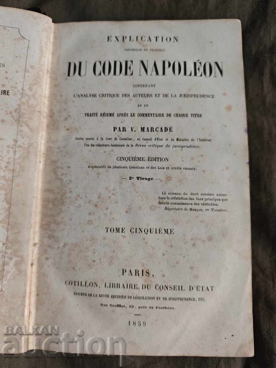 EXPLICAREA CODULUI NAPOLEON MARCADÉ 1859