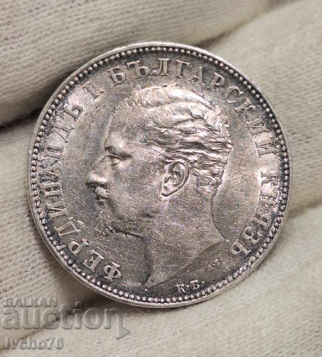 Licitație Monedă bulgărească 2 leva 1894. Excelent conservată!