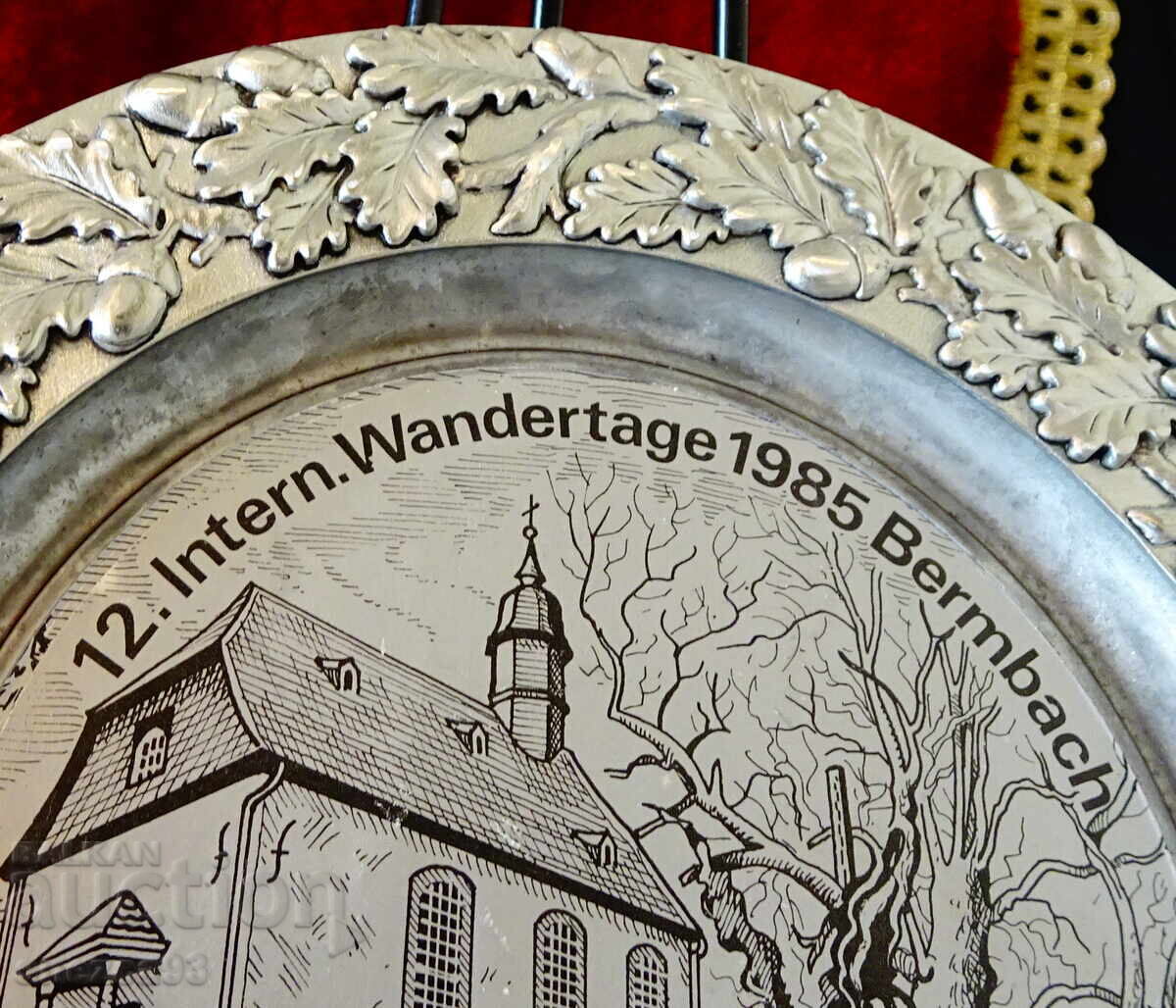 Pewter plate, church, acorns, tin wedding with price € 15.99 | 31.27 BGN