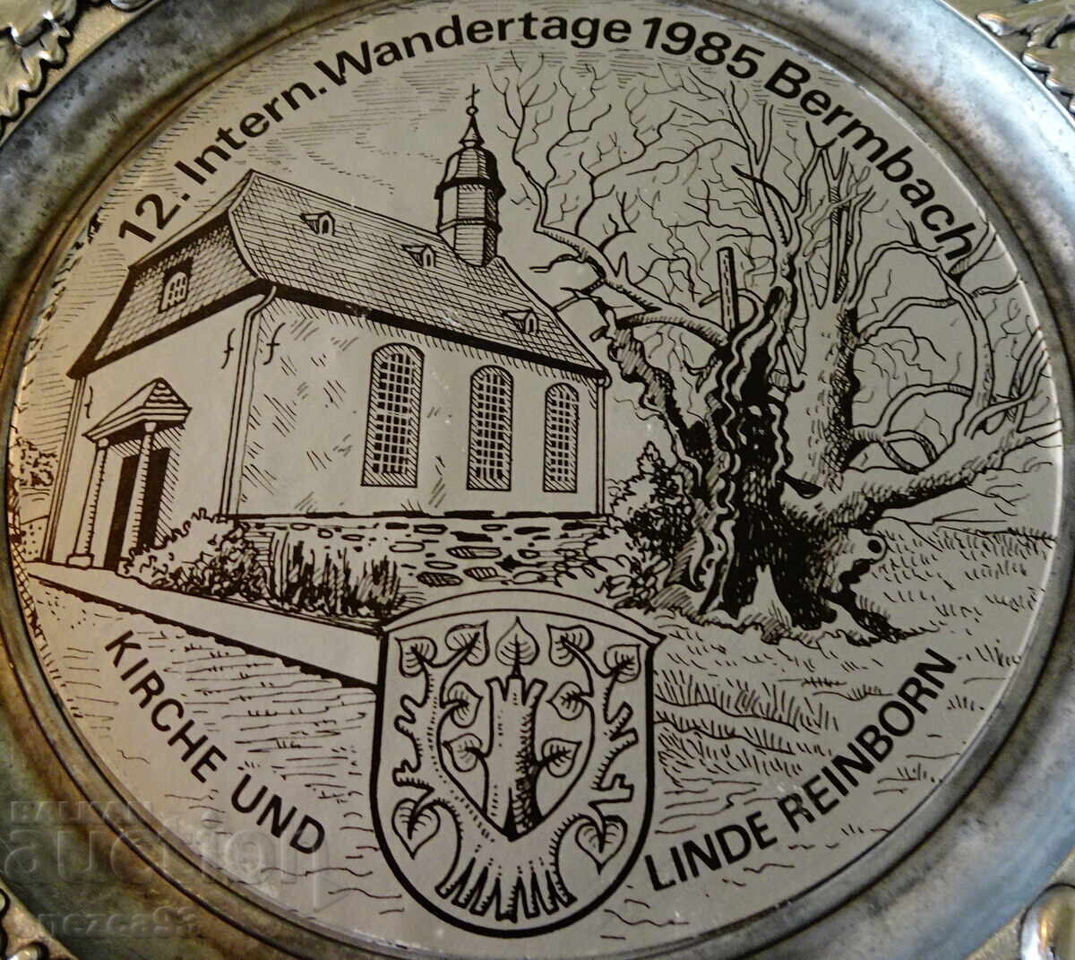Delivery of Pewter plate, church, acorns, tin wedding