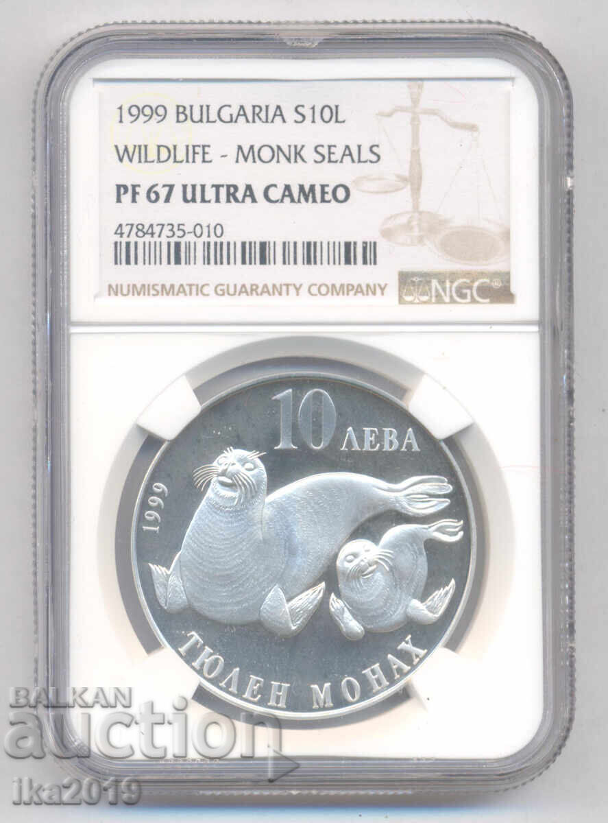 10 Leva 1999 Monk Seal GRADED NGC