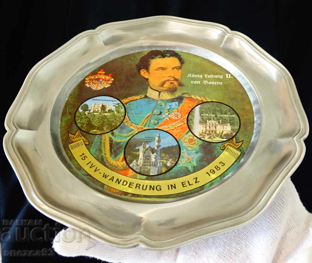Pewter plate with King Ludwig of Bavaria - 6