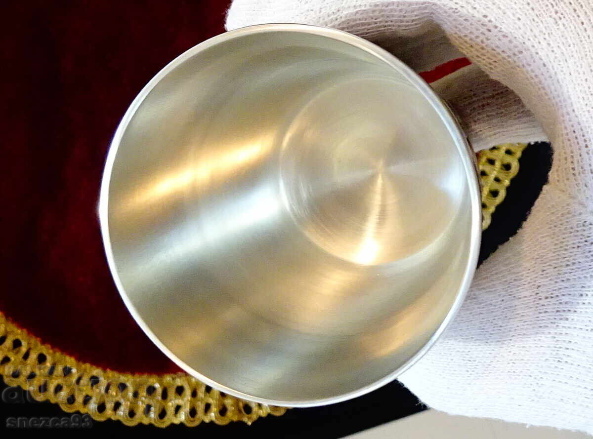 Auction  Pewter wine goblet, train, railway