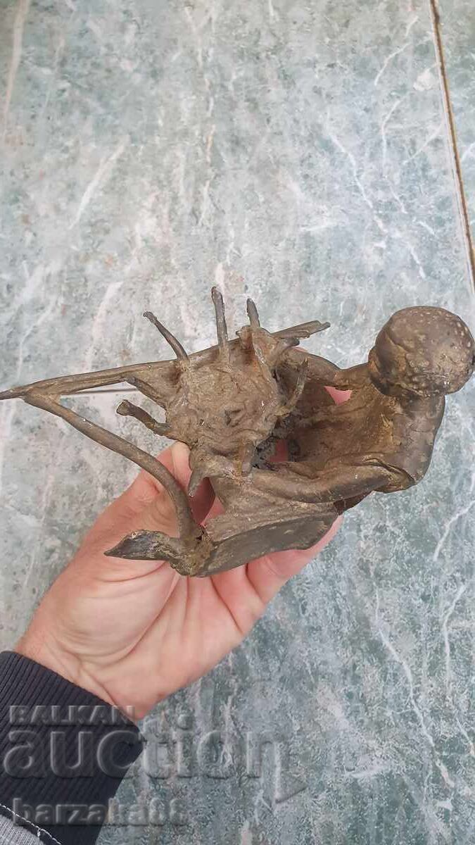 Statuetă veche din bronz africană - 6