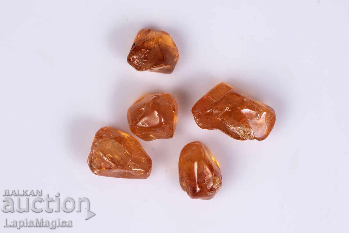 5 bucăți granat spessartin culoare Fanta 4.78ct șlefuite