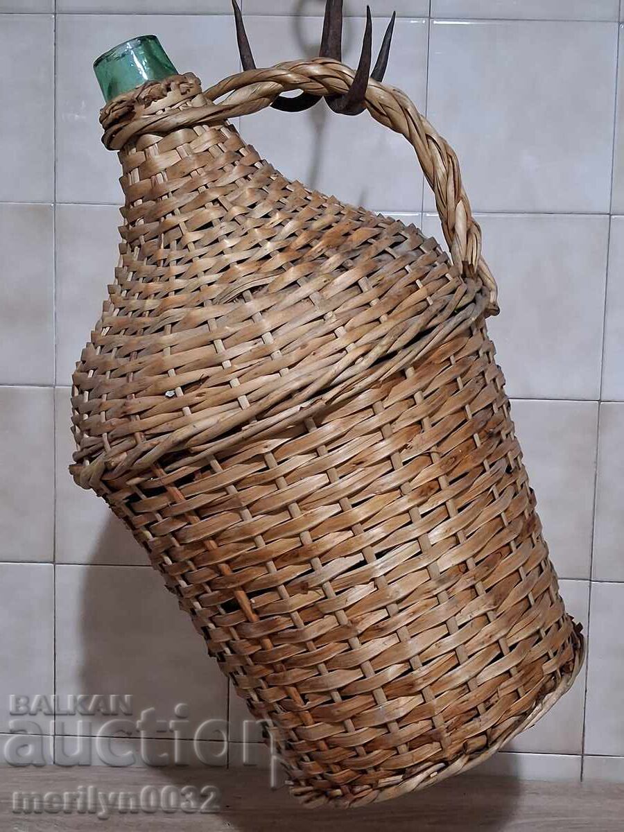 Delivery of Old woven demijohn, bottle with weave, bottle, glass