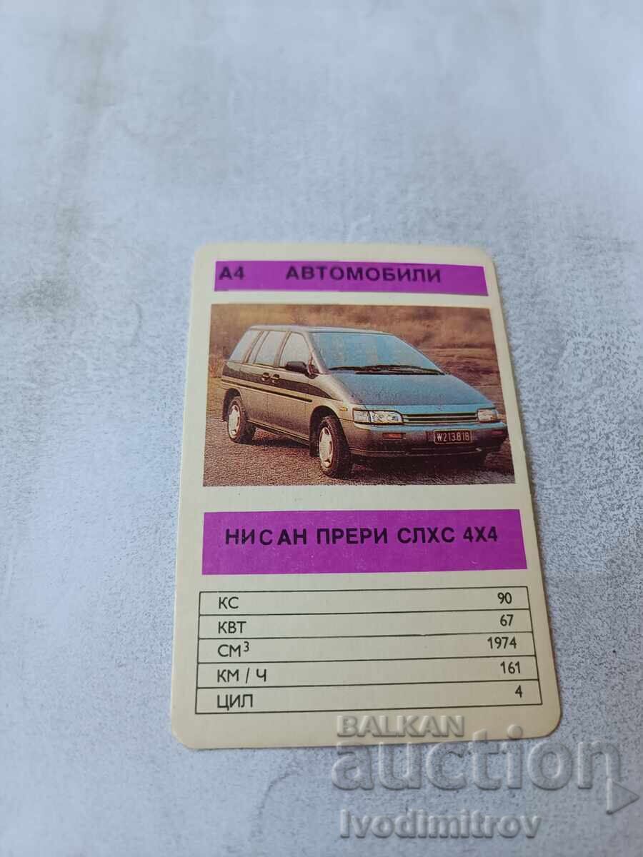 Calendar auto Nissan Prairie SVX 4X4 1991