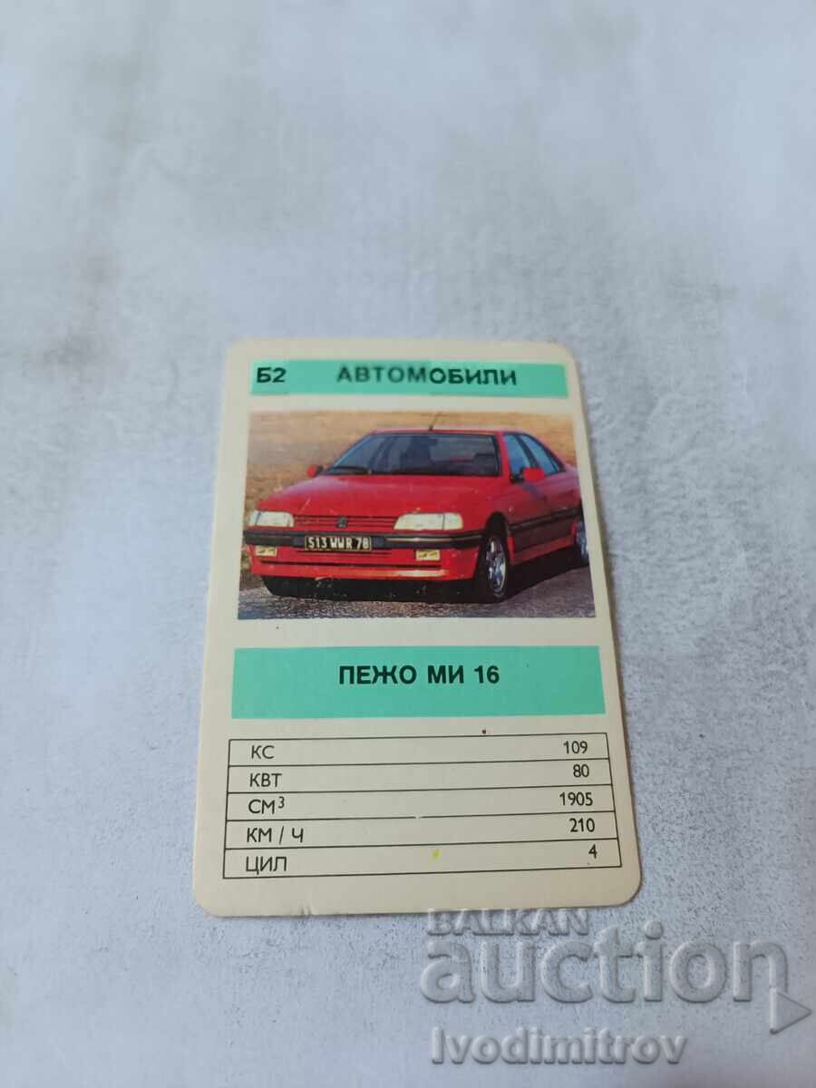 Calendar auto Peugeot MI 16 1991