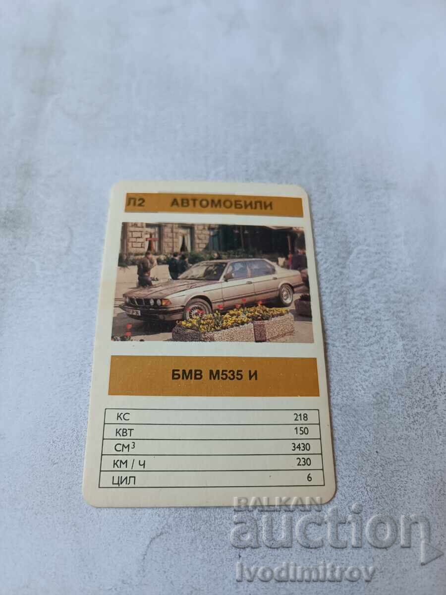 Calendar BMW M535i 1991 Calendar BMW M535i 1991