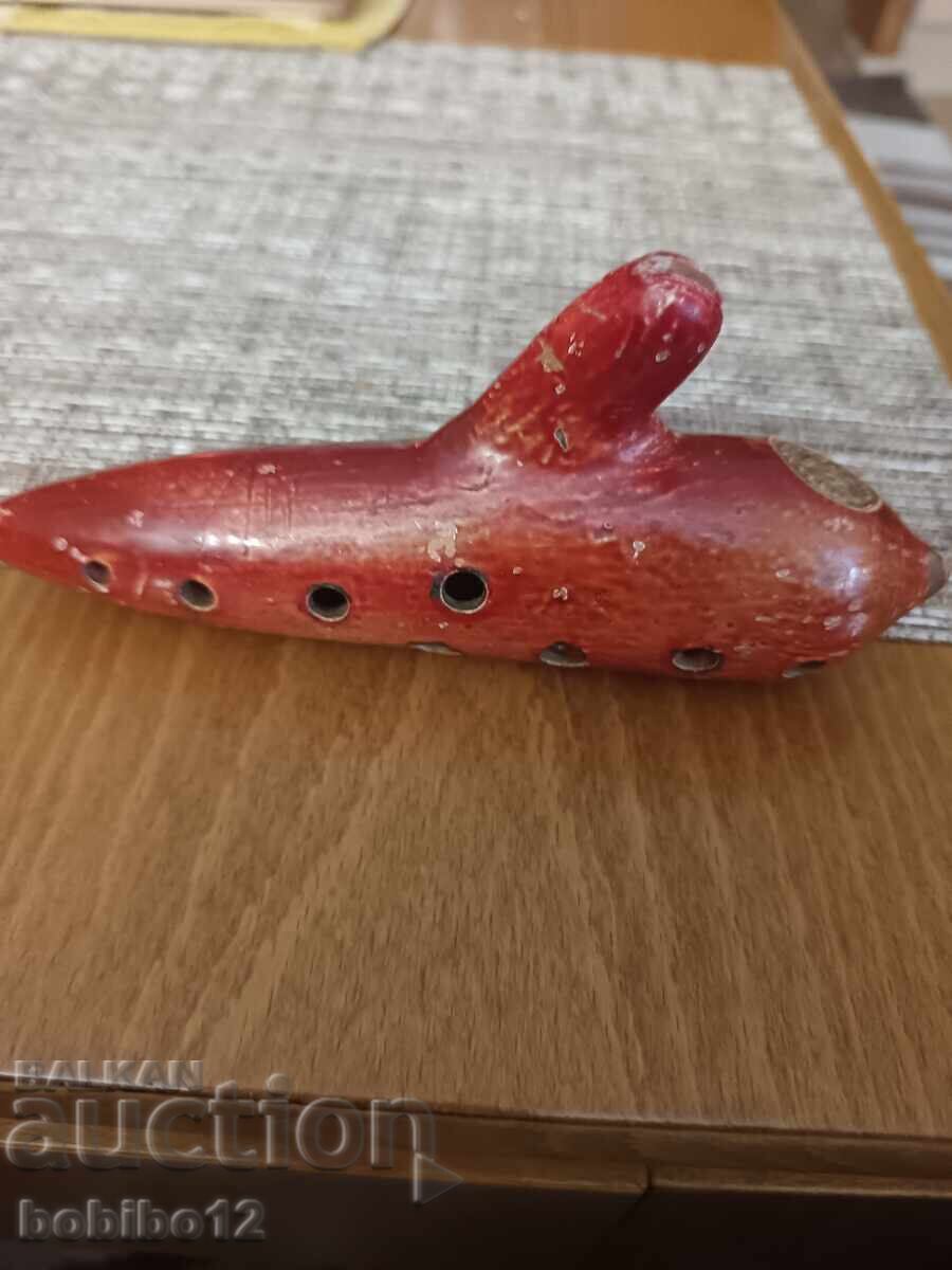 Livrarea Ocarină veche din ceramică, instrument de suflat antic