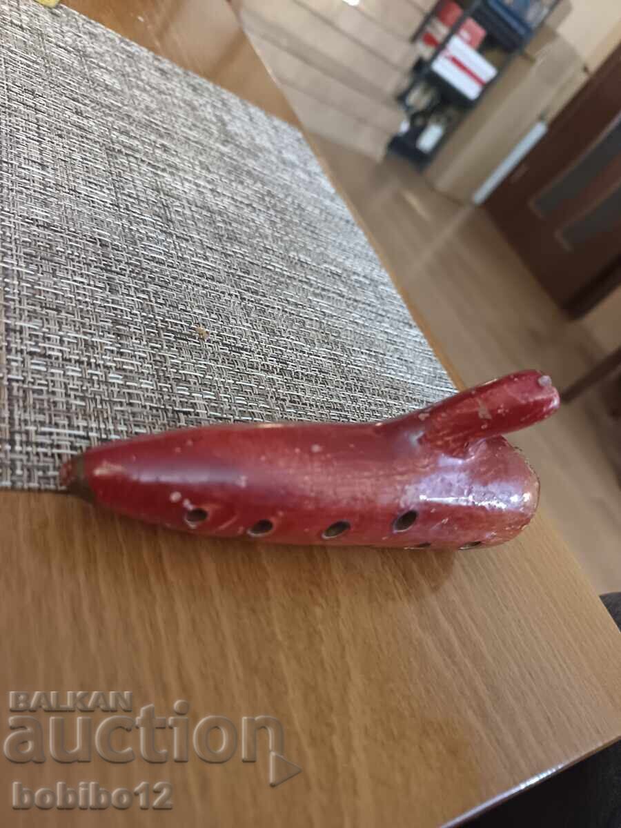 Ocarină veche din ceramică, instrument de suflat antic - 5