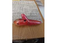 Ocarină veche din ceramică, instrument de suflat antic