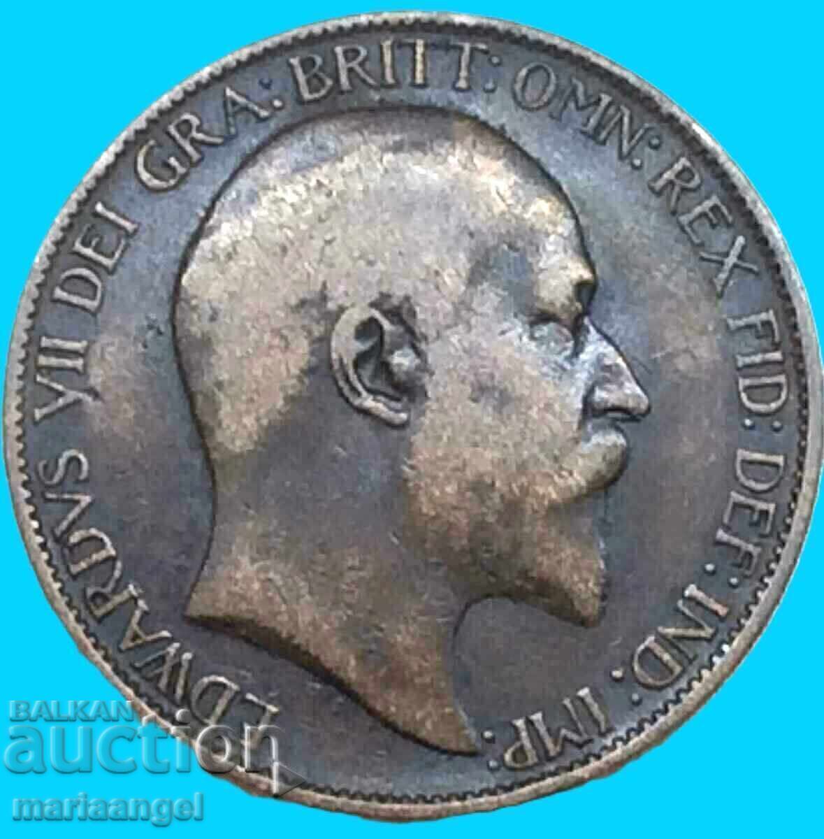 Marea Britanie 1/2 penny 1910 Edward VII - destul de rar - 5