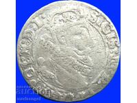 Polonia 6 groszy (Szestak) 1624 Sigismund al III-lea Vasă argint - rar