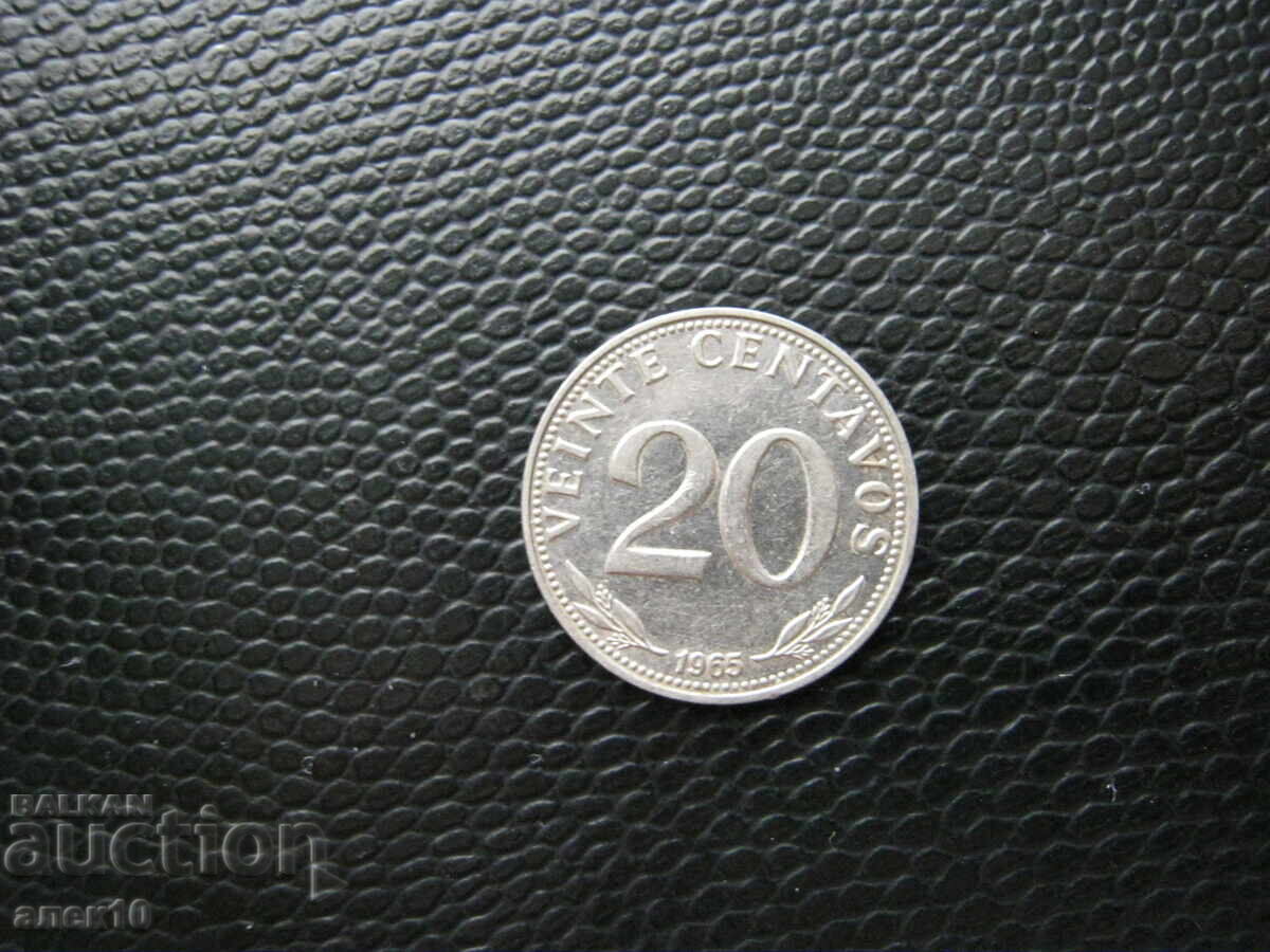 Bolivia 20 centavos 1965 k with price € 0.30 | 0.59 BGN