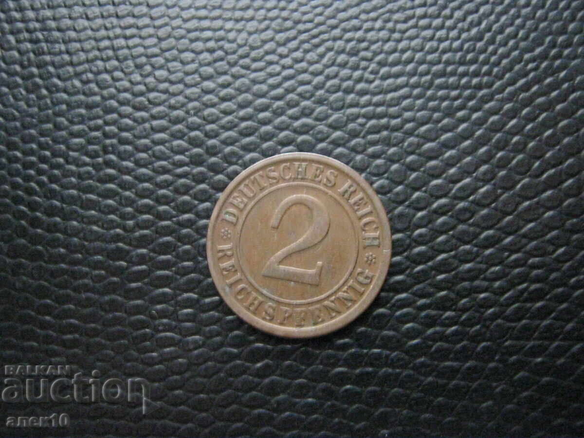 Germania 2 pfennig 1924 k cu preț € 0.25 | 0.49 BGN