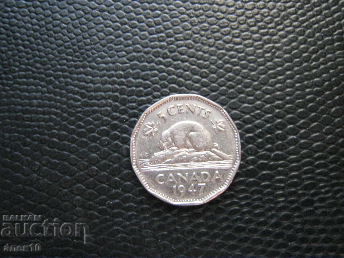 Canada 5 cenți 1947 k