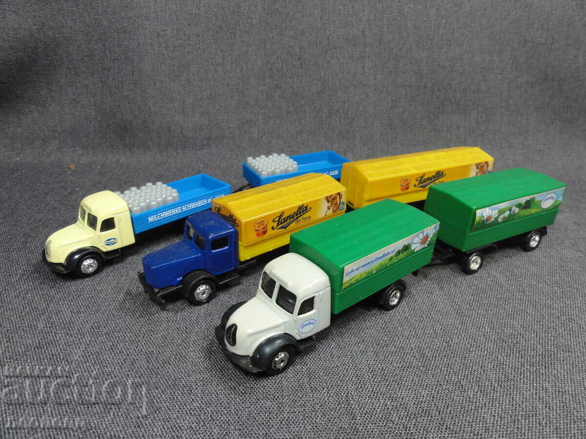 LOT DE MAȘINUȚE ȘI CAMIOANE VECHI RETRO 1/87 HO SERIA BERE