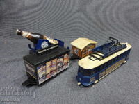 BZC LOT OLD RETRO CARS TRAM TRAILERS 1/87 HO BEER