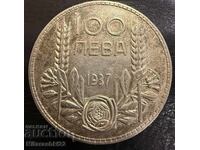 MONEDĂ ARGINT 100 LEVA 1937 BULGARIA ȚAR BORIS III