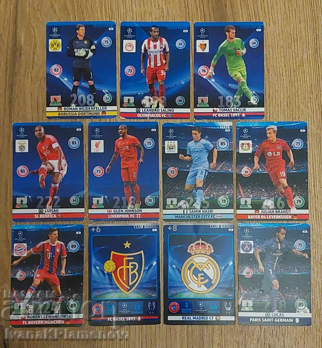Carduri de fotbal pentru colecționari 11 bucăți
