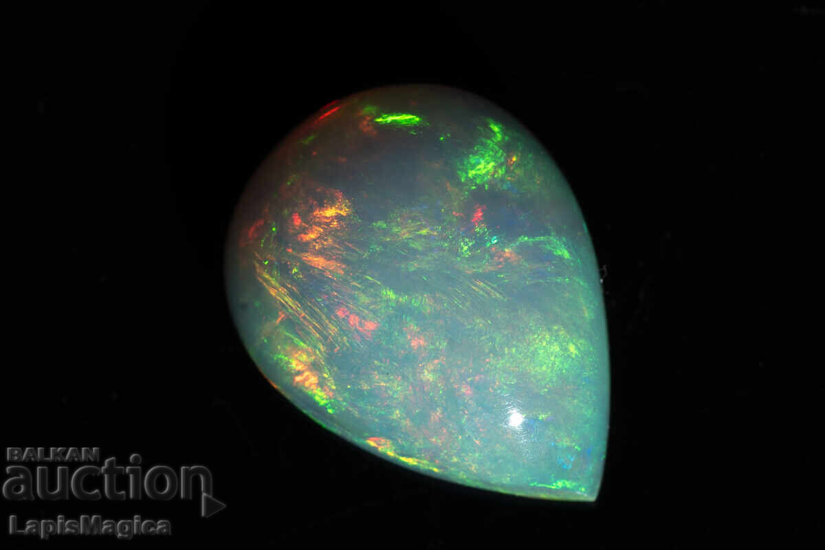 Opal etiopian natural 2,86ct 13x9,8mm caboșon picătură
