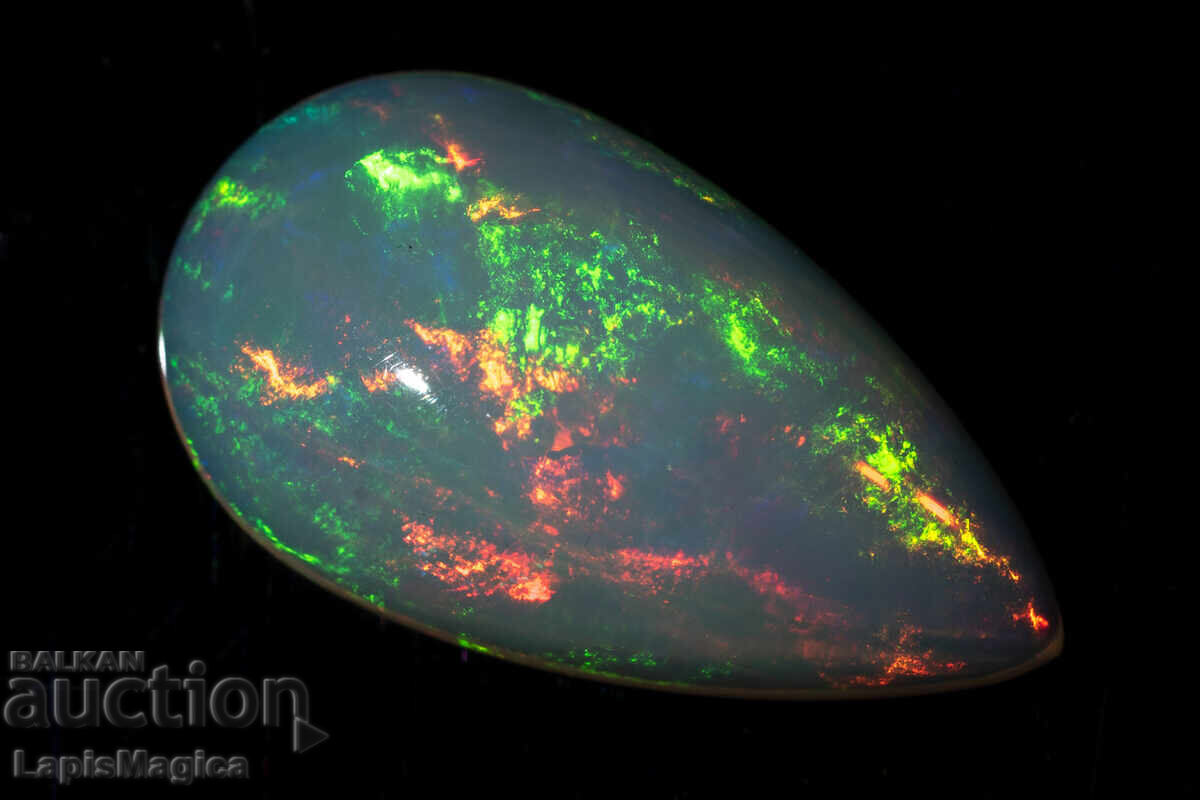 Opal etiopian natural 3.74ct caboșon formă picătură - 5