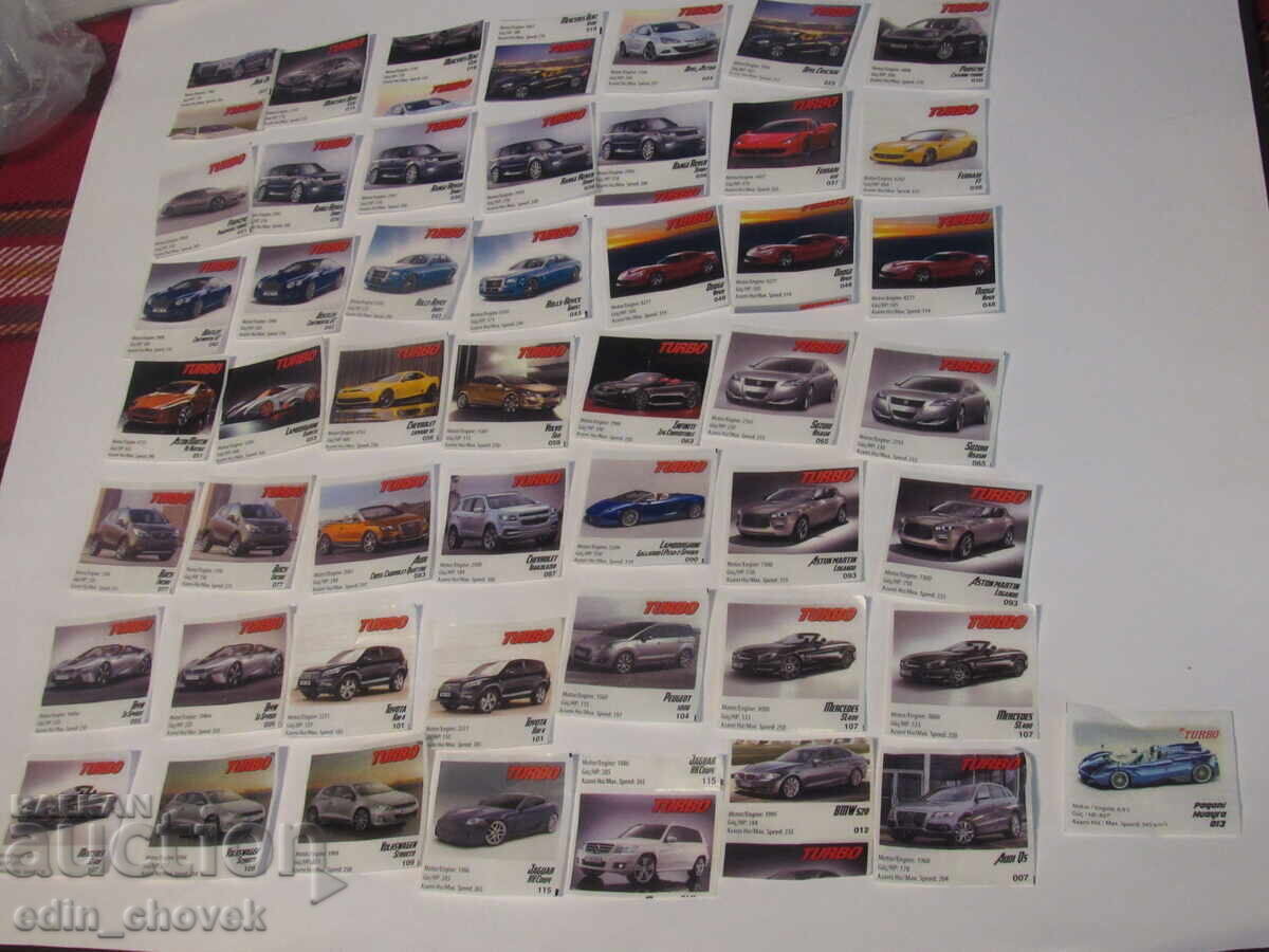 Turbo chewing gum pictures, 50 cars