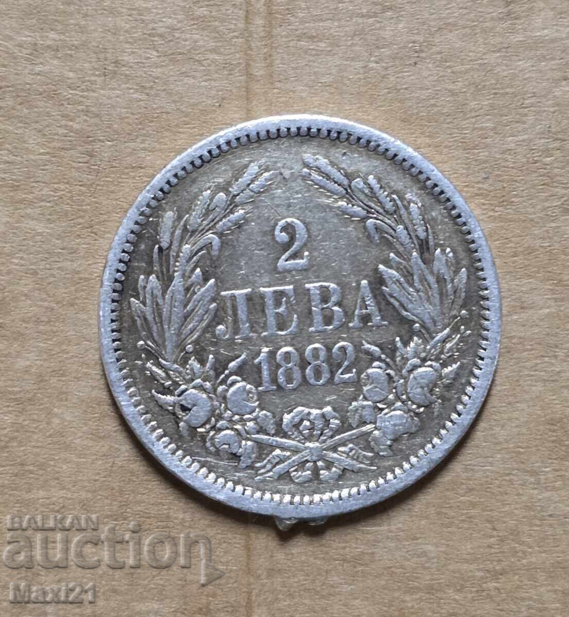 Княжество България 2 лева 1882 г.