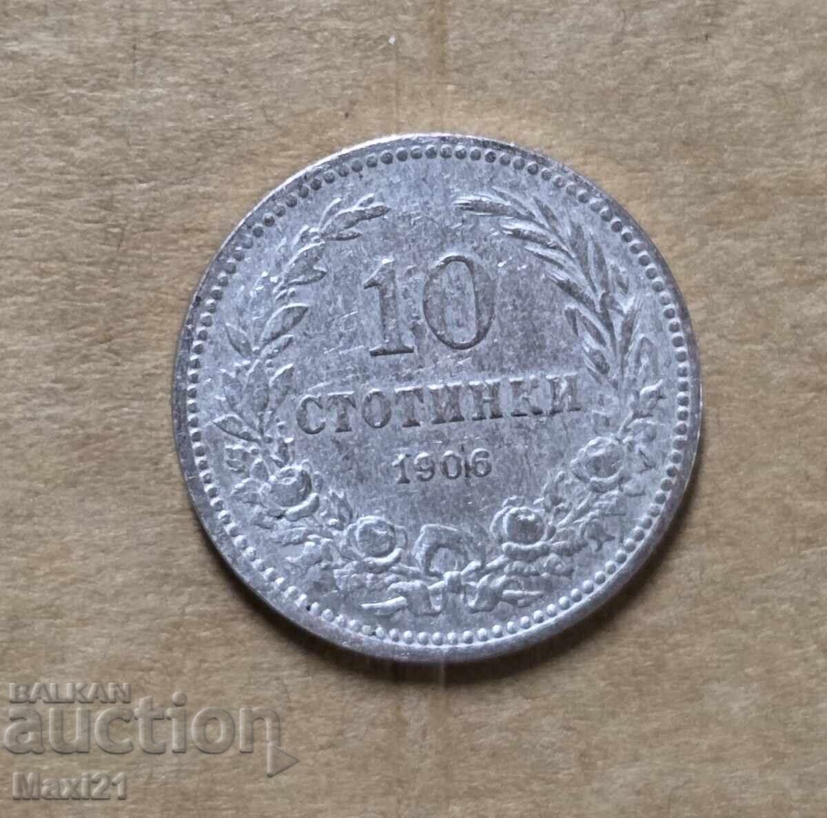 Principatul Bulgariei 10 stotinki 1906