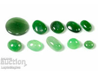 10 pcs natural green jadeite jade 2.80ct cabochons from Myanmar