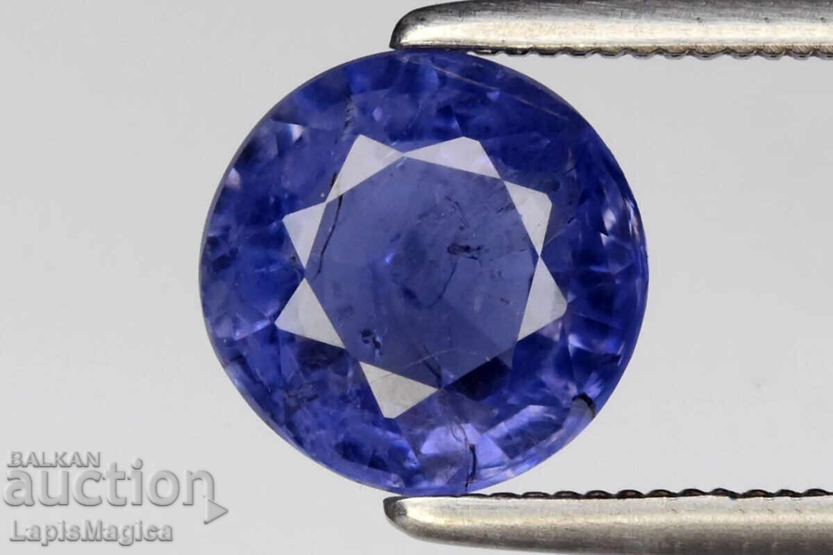 Natural violet iolite 1.32ct 7mm round cut