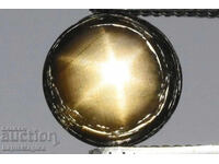 Safir stelat negru cu 6 raze, 1.41ct, 6mm, cabochon rotund, netratat