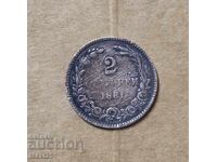 Principatul Bulgariei 2 stotinki 1881